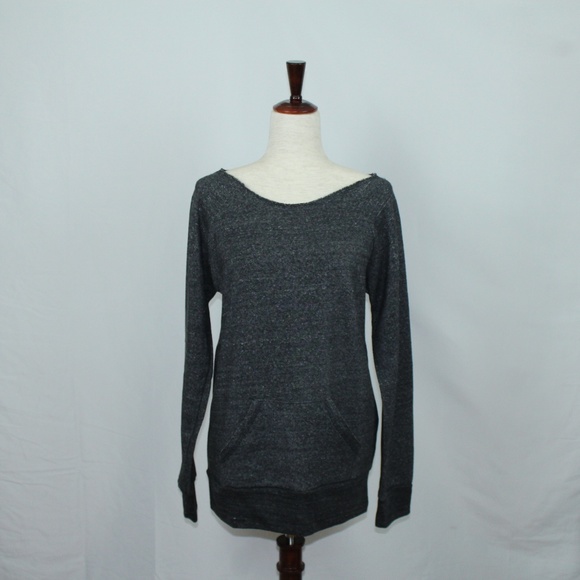 NWT Sweatshirt with Raw Edge Wide Neckline and Front Pouch Pocket Size XL - Picture 1 of 3